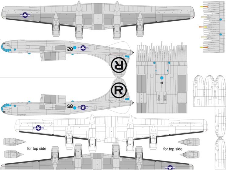 4D model template of Boeing B-29 Superfortress