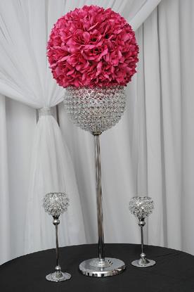 Centerpiece Rental Flowers Ostrich Feathers Crystals Candelabras