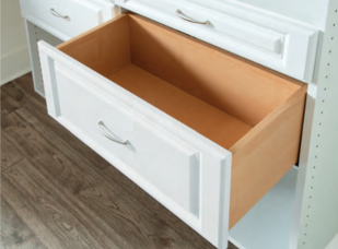 white melamine drawer