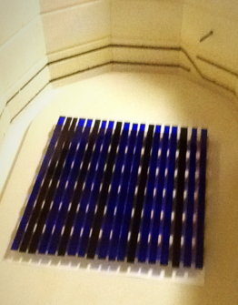 Blue and Black Glass Strips, weaved Glass