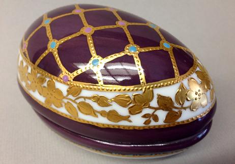 Original Design by Irene Graham Egg Box with Enamel and Roman Gold Work