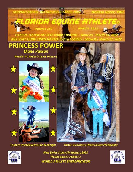 Florida Equine Athlete March 2022 edition on Amazon with Black and white inside pages and Glossy, color front and back covers