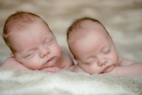 twin newborn photography sleeping together