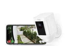 Ring Spotlight Cam Battery HD Security Camera with Built Two-Way Talk and a Siren Alarm, White, Works with Alexa. Price: $199.99 & FREE Returns