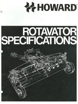 Howard Rotavator Specifications Brochure