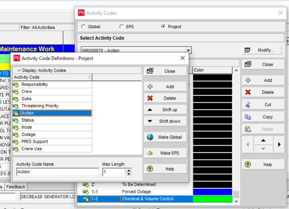 Modify Primavera P6 activity codes in WBS