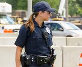 Female security guard in Pike Place Market, Seattle, WA