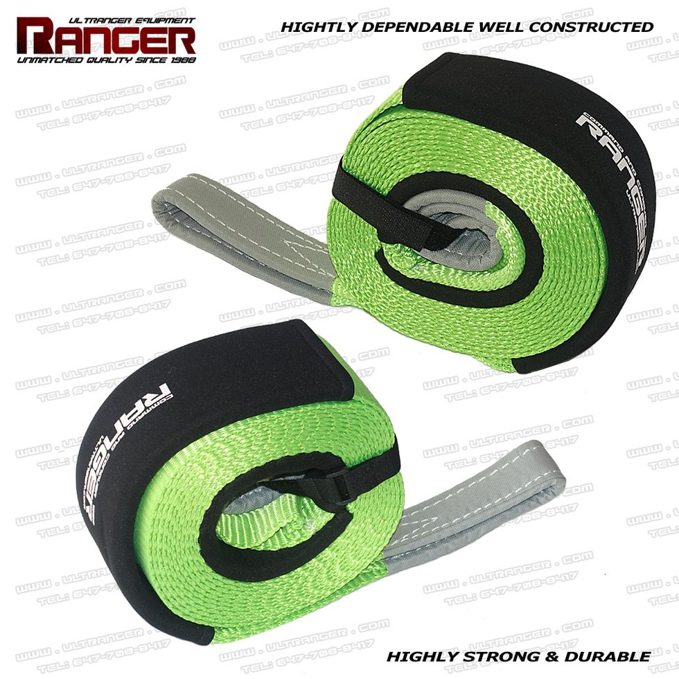 Protective Sleeves 30,000 lb Breaking Capacity 13.6 Tons Ranger 3 x 6 Tree Saver Strap for Tow Winch Recovery Heavy Duty with Reinforced Loops