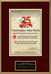 Christopher John Weiss - 25 years