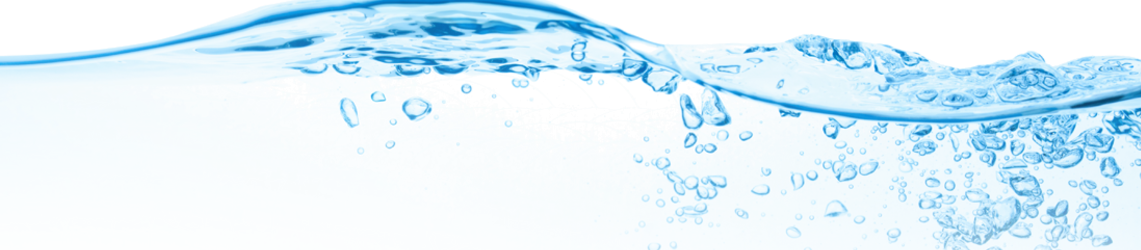 Image of blue water bubbles on transparent background