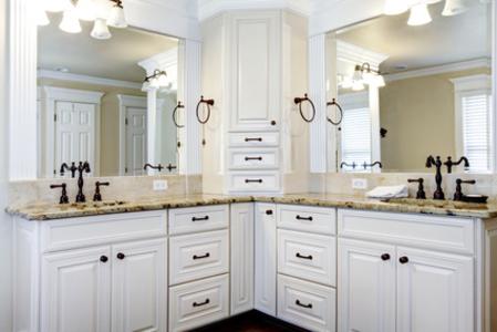 Photo of bathroom mirrors on twin vanity