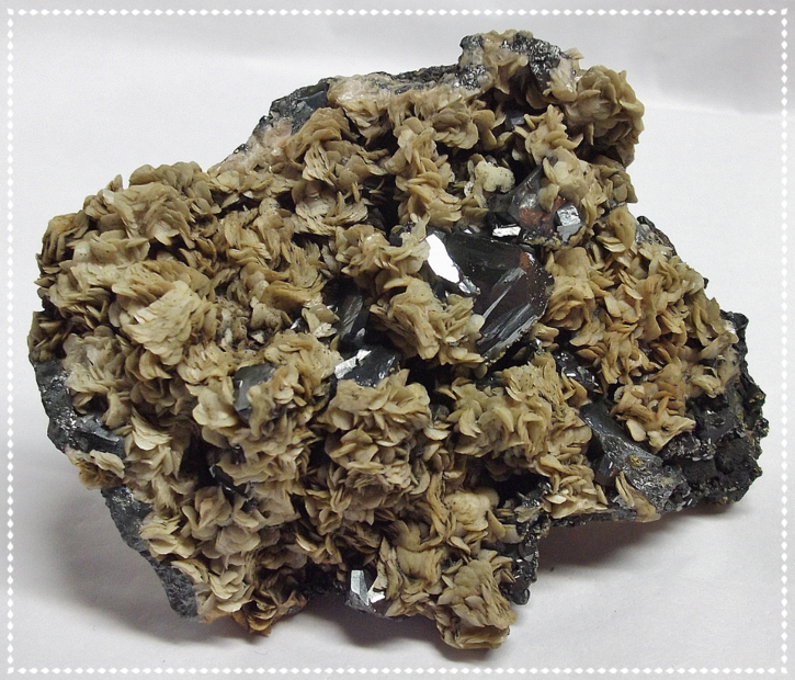 TETRAHEDRITE & SIDERITE crystals - Casapalca Mine, Peru