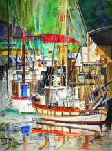 Sail Boats, Watercolor Tracy Harris