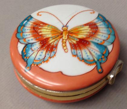 ORIGINAL DESIGN BY IRENE GRAHAM BUTTERFLY BOX WITH RAISED ENAMEL WORK