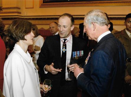 Craig Lawrence and Laura Lawrence with Prince Charles
