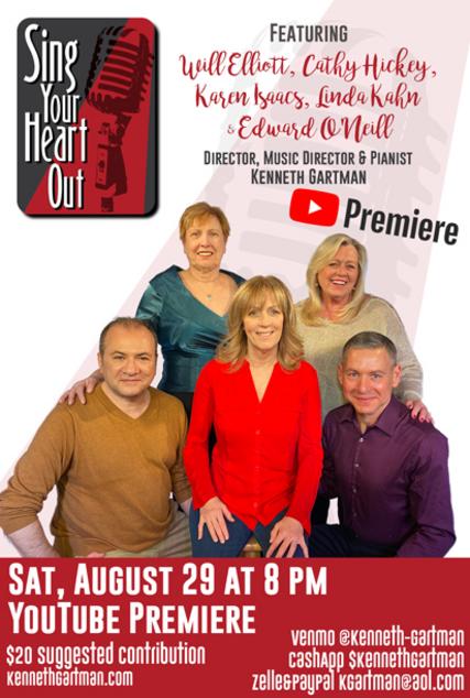 Tina Burgett, Rosalind Cormier, Karen Heck, Jen Henry & Jo Jones in a Sing Your Heart Out Cabaret Workshop Performance