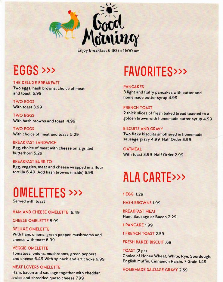 Hearthstone Oven Menu