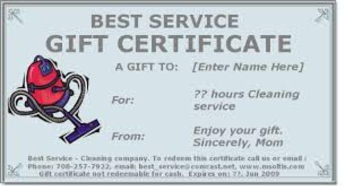 GIVE HOME CLEANING GIFT CERTIFICATE TO YOUR DEAR ONES IN ALBUQUERQUE NM ABQ HOUSEHOLD SERVICES