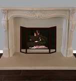 French Classic cast stone fireplace mantel