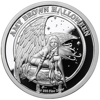 Amy Brown Collection 1oz Wall Flower Fairy .999 Fine Silver Proof Round COA 