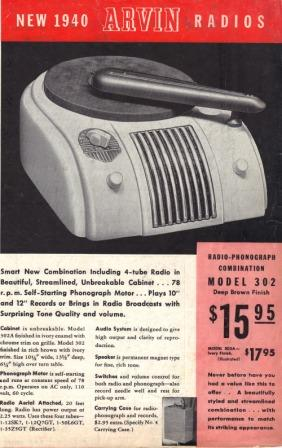 Arvin Radio 1940