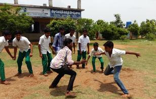 students playing