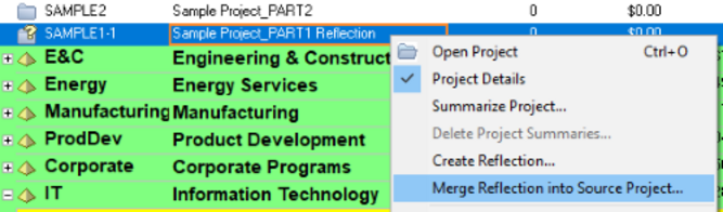 Compare Primavera P6 reflection changes between project schedules