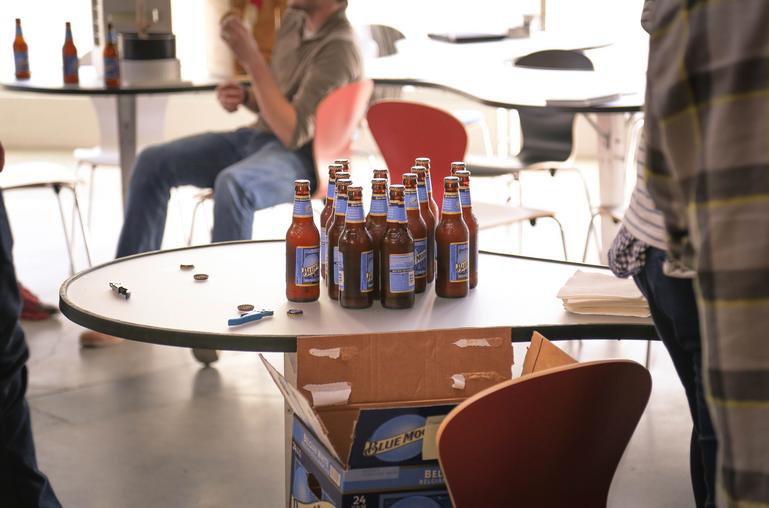 beers on table event at san francisco startup accelerator