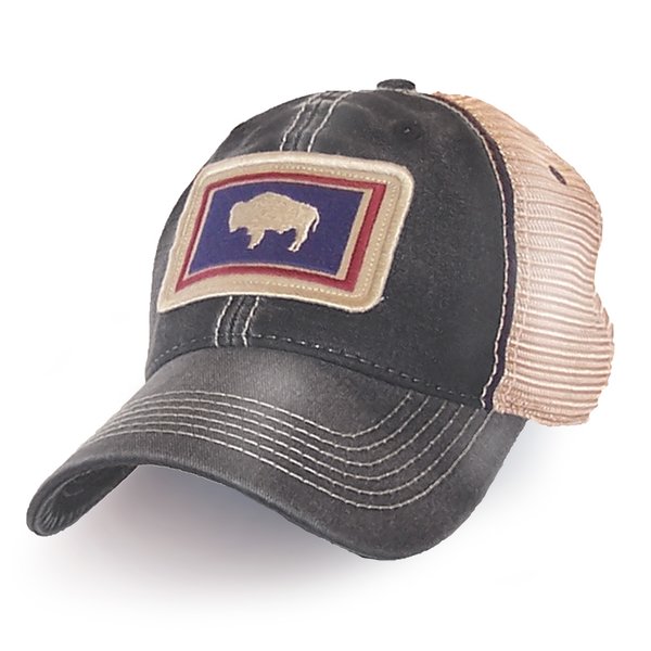 Wyoming State Flag Hat Black Sl Revival Co