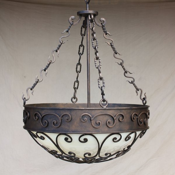 24106 Spanish Revival Style Bowl Pendant Light Spanish Revival Lighting