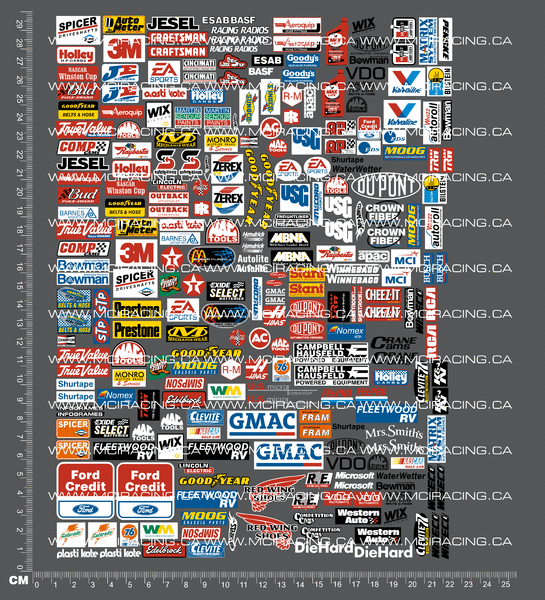 Th Nascar Monster Truck Sponsor Decal Sheet Decals Mci Racing