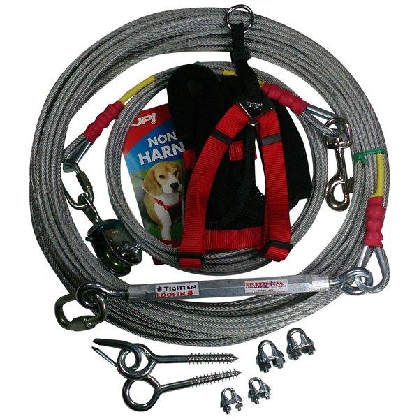 Freedom Aerial Dog Run™ With Harness Standard Duty FADR100SDMCH