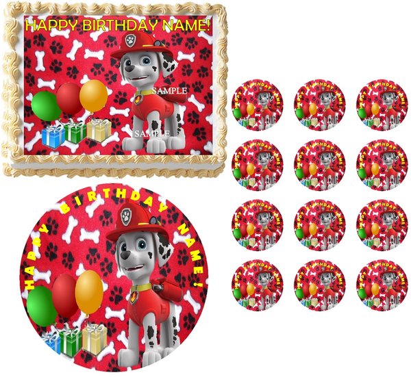 PAW PATROL MARSHALL Edible Cake Topper Image Frosting ...