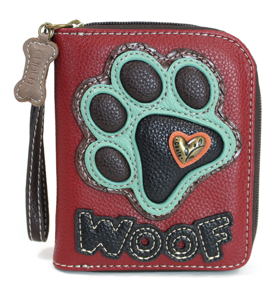 Chala Paw Print Zip Around Wallet | The Doxie Boutique