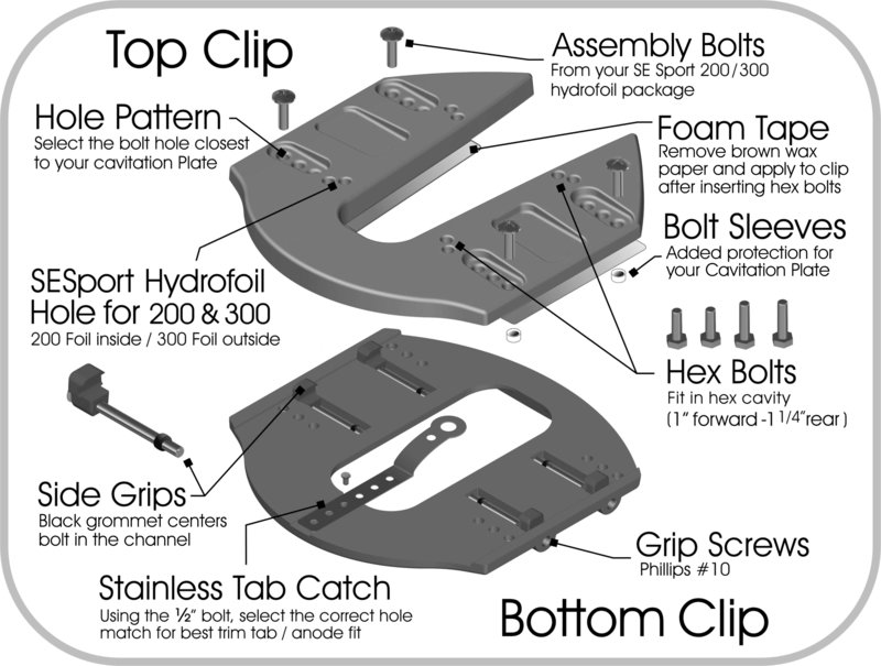 SE SPORT High Performance Hydrofoil Clip for 200-300 Models | Hustler