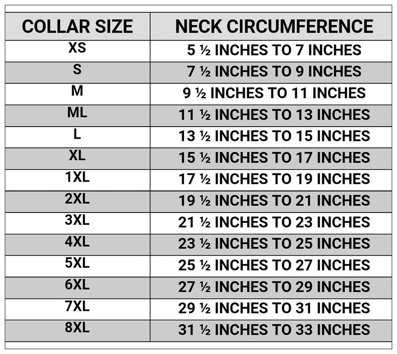 sizing chart Rhinestone Dog