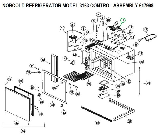 Norcold Refrigerator Control Assembly 617998 pdxrvwholesale