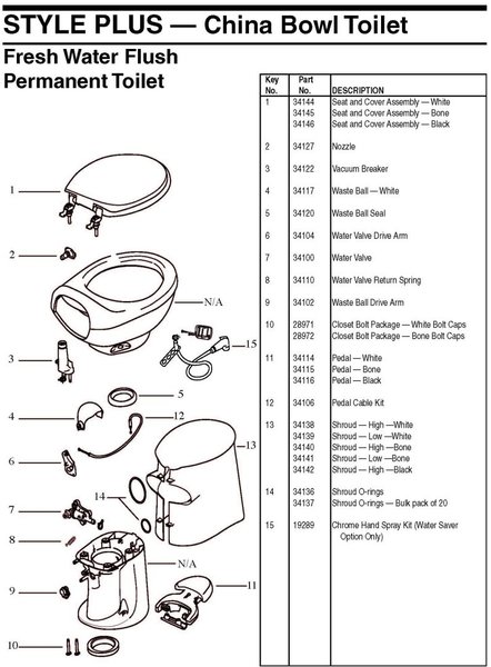 Thetford Toilet Vacuum Breaker 34122 | pdxrvwholesale