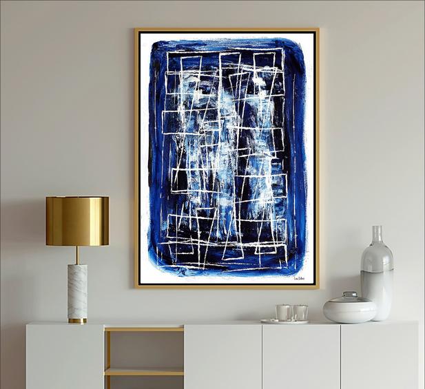 Blue and White Abstract Art, Dubois Art