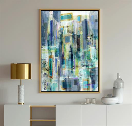 Blue and White Abstract, #Abstract Art, #wall art