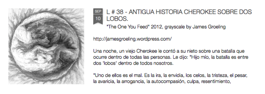 LA HISTORIA CHEROKEE SOBRE DOS LOBOS