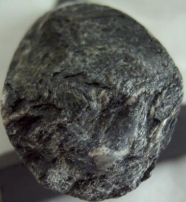DRILL CORE with fluorescent SPHALERITE, CALCITE - Sterling Hill, Ogdensburg, Franklin Mining District, Sussex County, New Jersey