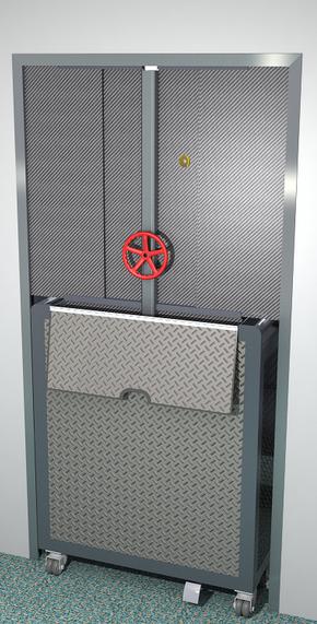 Modular cockpit secondary barrier GALLEY VIEW