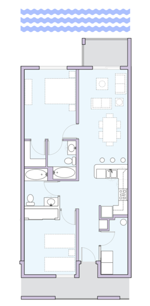 1,099 square feet 2 bedroom and bathroom
