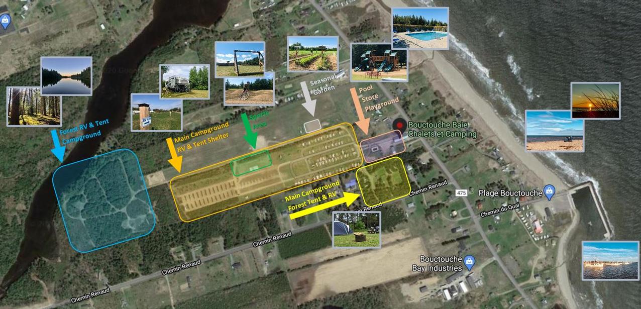 Bouctouche Baie Chalets & Camping Campground Map