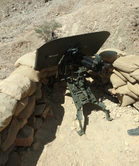 German WW1 MG08 machine gun sandbagged position