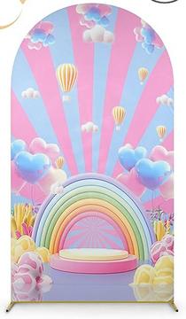 RAINBOW HEART BALLOON BACKDROP ARCH COVER