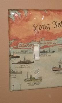 DIY Nautical Shipwreck Chart Light Switch Plate. www.DIYeasycrafts.com