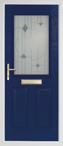 2 panel 1 square rebate composite door in blue
