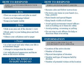 Active Shooter - Pocket Card Information